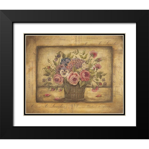 Paris Bouquet II Black Modern Wood Framed Art Print with Double Matting by Poloson, Kimberly