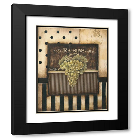 Raisins Black Modern Wood Framed Art Print with Double Matting by Poloson, Kimberly
