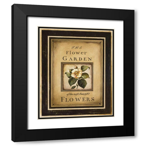 Flower Garden I Black Modern Wood Framed Art Print with Double Matting by Poloson, Kimberly