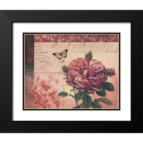 Le Rose a Monte I Black Modern Wood Framed Art Print with Double Matting by Poloson, Kimberly