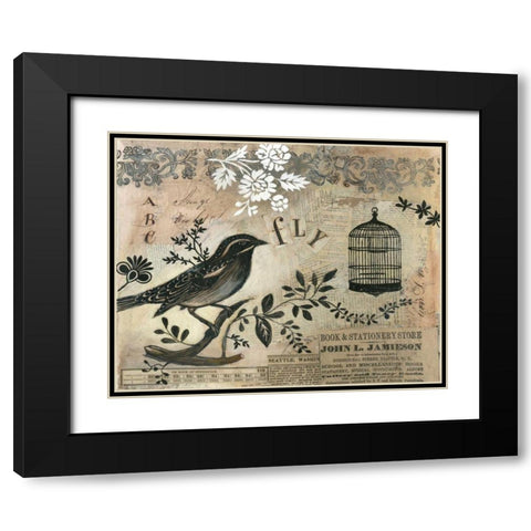 Fly Black Modern Wood Framed Art Print with Double Matting by Poloson, Kimberly