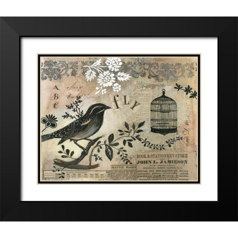 Fly Black Modern Wood Framed Art Print with Double Matting by Poloson, Kimberly
