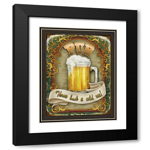 Neighborhood Pub Black Modern Wood Framed Art Print with Double Matting by Parisi, Ninette