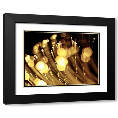 Drops of Gold I Black Modern Wood Framed Art Print with Double Matting by Burkhart, Monika