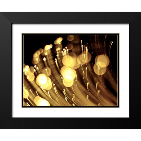 Drops of Gold I Black Modern Wood Framed Art Print with Double Matting by Burkhart, Monika
