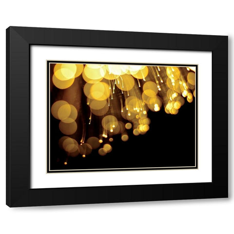 Drops of Gold II Black Modern Wood Framed Art Print with Double Matting by Burkhart, Monika