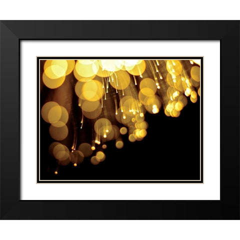 Drops of Gold II Black Modern Wood Framed Art Print with Double Matting by Burkhart, Monika