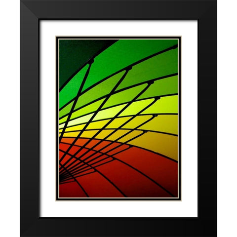 Curves of Color I Black Modern Wood Framed Art Print with Double Matting by Burkhart, Monika