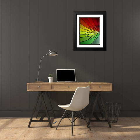 Curves of Color II Black Modern Wood Framed Art Print with Double Matting by Burkhart, Monika