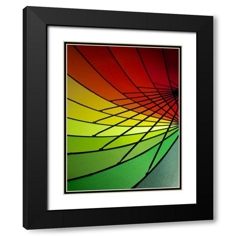 Curves of Color II Black Modern Wood Framed Art Print with Double Matting by Burkhart, Monika