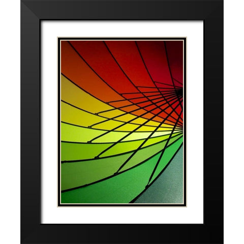 Curves of Color II Black Modern Wood Framed Art Print with Double Matting by Burkhart, Monika