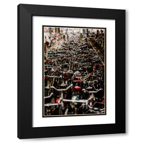 Amsterdams Fietsflat I Black Modern Wood Framed Art Print with Double Matting by Berzel, Erin