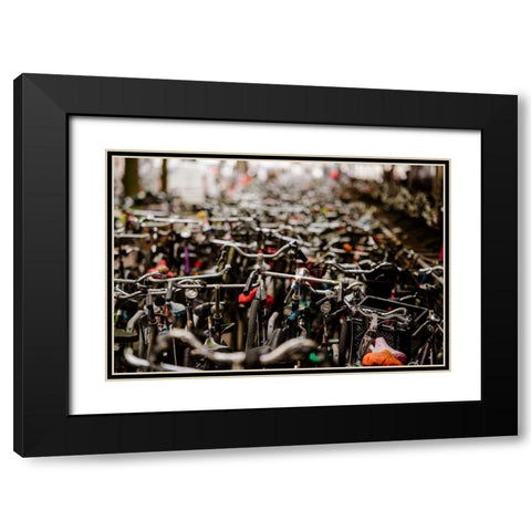 Amsterdams Fietsflat III Black Modern Wood Framed Art Print with Double Matting by Berzel, Erin
