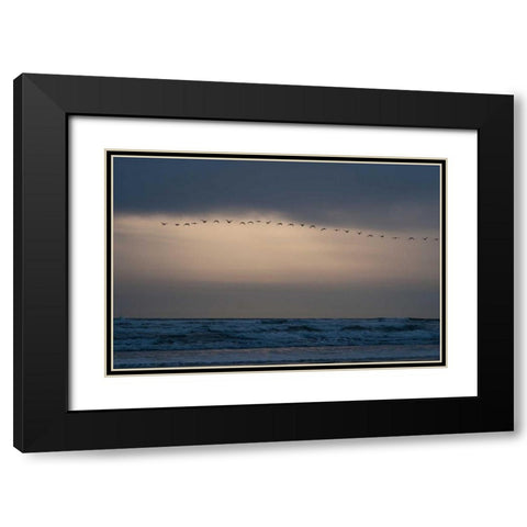 Oregon Coast Sunset II Black Modern Wood Framed Art Print with Double Matting by Berzel, Erin