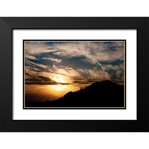 Sunset in Joshua Tree I Black Modern Wood Framed Art Print with Double Matting by Berzel, Erin
