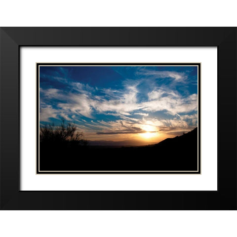 Sunset in Joshua Tree I Black Modern Wood Framed Art Print with Double Matting by Berzel, Erin