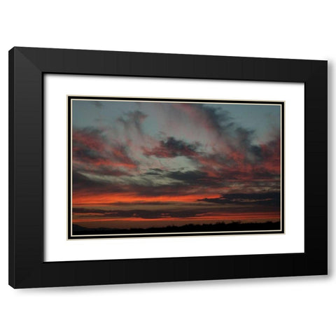 Cloudy Sunset II Black Modern Wood Framed Art Print with Double Matting by Berzel, Erin