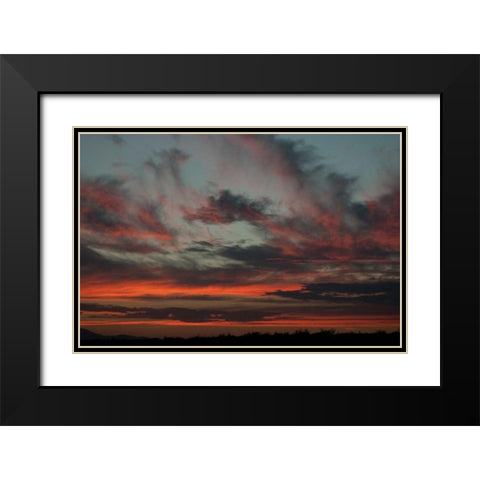 Cloudy Sunset II Black Modern Wood Framed Art Print with Double Matting by Berzel, Erin