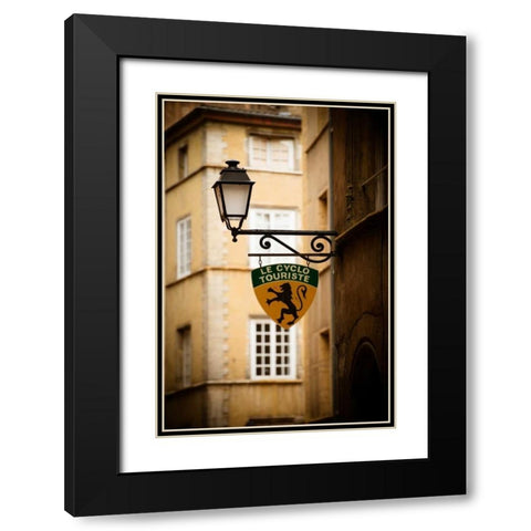 Le Cyclo in Lyon Black Modern Wood Framed Art Print with Double Matting by Berzel, Erin