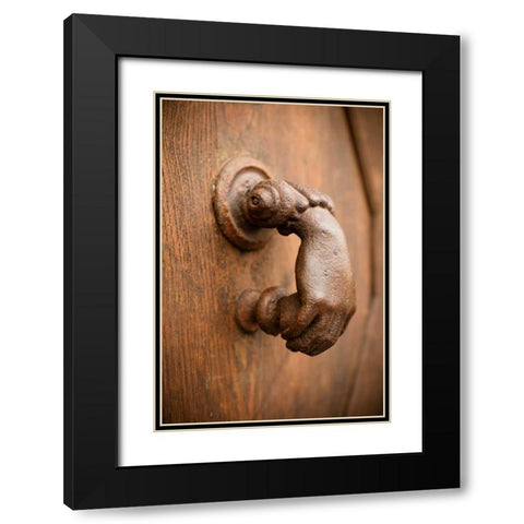 French Door Knocker I Black Modern Wood Framed Art Print with Double Matting by Berzel, Erin