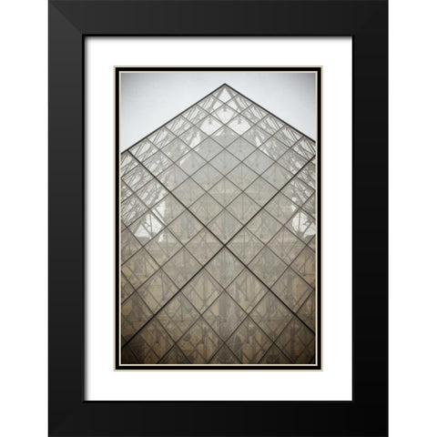 Louvre Pyramid II Black Modern Wood Framed Art Print with Double Matting by Berzel, Erin