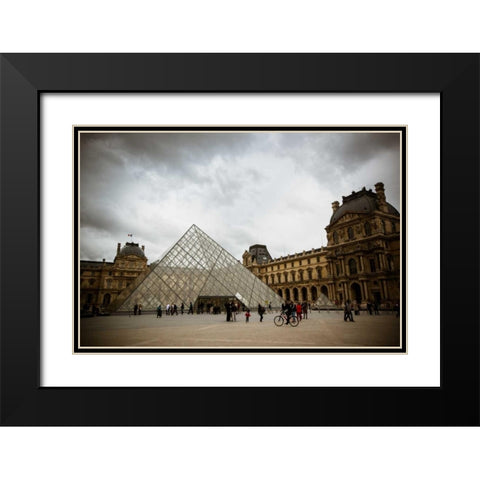 The Louvre I Black Modern Wood Framed Art Print with Double Matting by Berzel, Erin