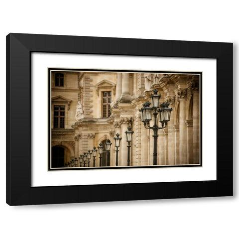 Louvre Lampposts I Black Modern Wood Framed Art Print with Double Matting by Berzel, Erin