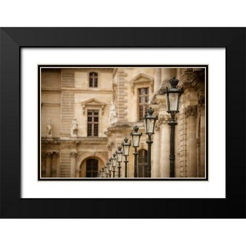 Louvre Lampposts II Black Modern Wood Framed Art Print with Double Matting by Berzel, Erin