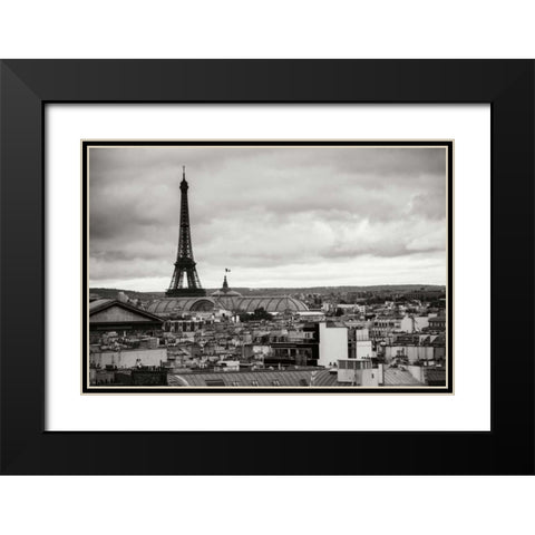 Paris BW I Black Modern Wood Framed Art Print with Double Matting by Berzel, Erin