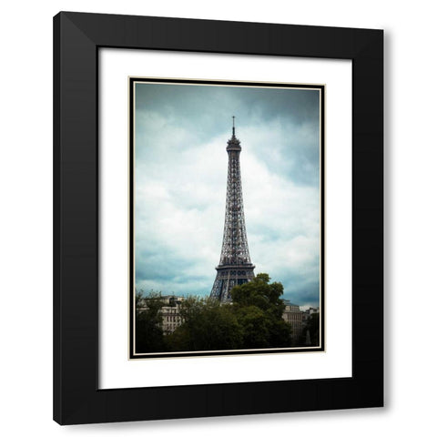 La Tour Eiffel III Black Modern Wood Framed Art Print with Double Matting by Berzel, Erin