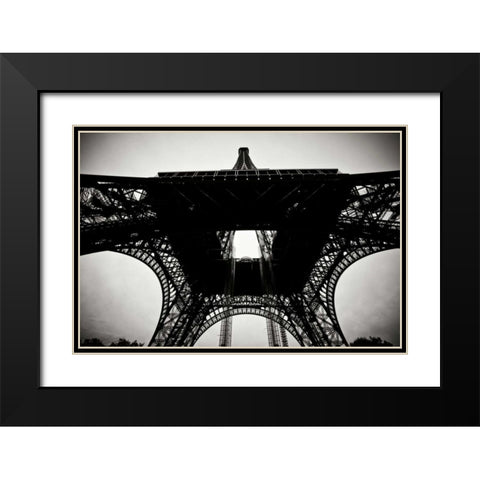 Beneath the Eiffel Tower II Black Modern Wood Framed Art Print with Double Matting by Berzel, Erin