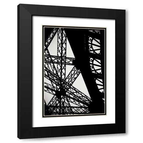 Eiffel Tower Latticework II Black Modern Wood Framed Art Print with Double Matting by Berzel, Erin