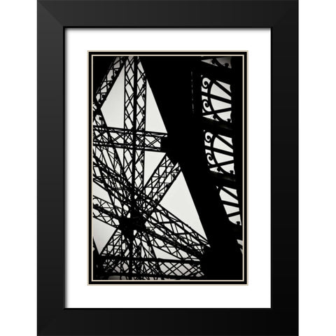 Eiffel Tower Latticework II Black Modern Wood Framed Art Print with Double Matting by Berzel, Erin