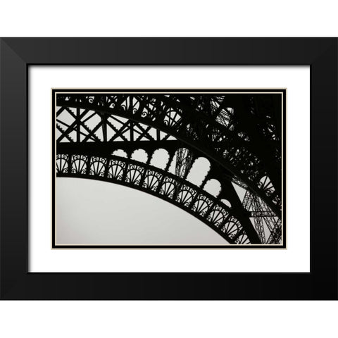 Eiffel Tower Latticework III Black Modern Wood Framed Art Print with Double Matting by Berzel, Erin