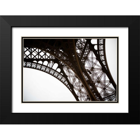 Eiffel Tower Framework I Black Modern Wood Framed Art Print with Double Matting by Berzel, Erin