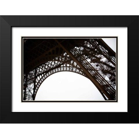 Eiffel Tower Framework II Black Modern Wood Framed Art Print with Double Matting by Berzel, Erin