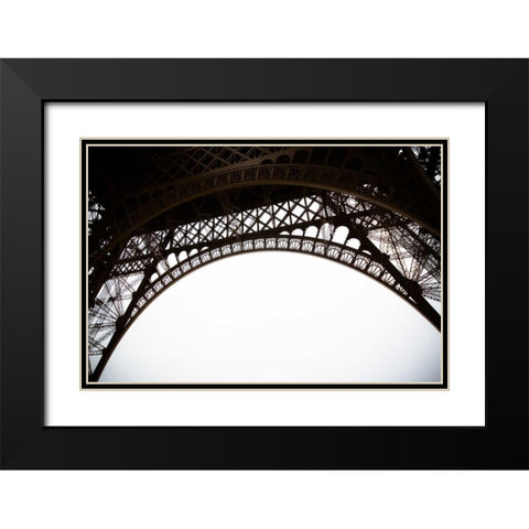 Eiffel Tower Framework III Black Modern Wood Framed Art Print with Double Matting by Berzel, Erin