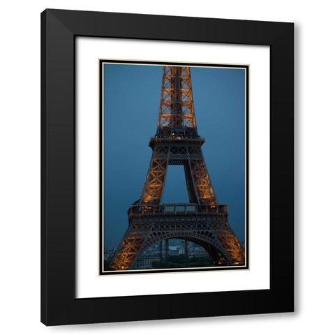 Eiffel Tower at Night III Black Modern Wood Framed Art Print with Double Matting by Berzel, Erin