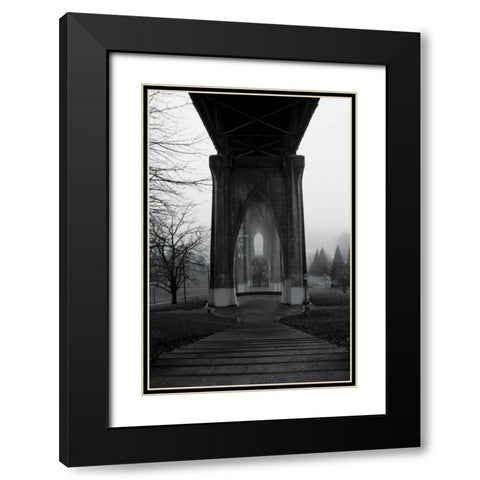 BW St. Johns Arches VI Black Modern Wood Framed Art Print with Double Matting by Berzel, Erin