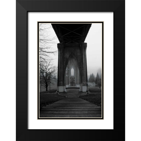 BW St. Johns Arches VI Black Modern Wood Framed Art Print with Double Matting by Berzel, Erin