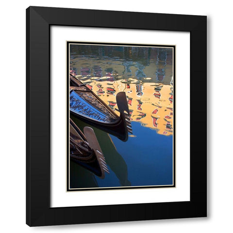 Gondolas and Reflections I Black Modern Wood Framed Art Print with Double Matting by Crane, Rita