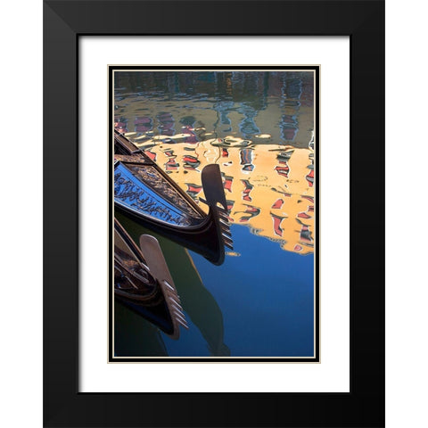 Gondolas and Reflections I Black Modern Wood Framed Art Print with Double Matting by Crane, Rita
