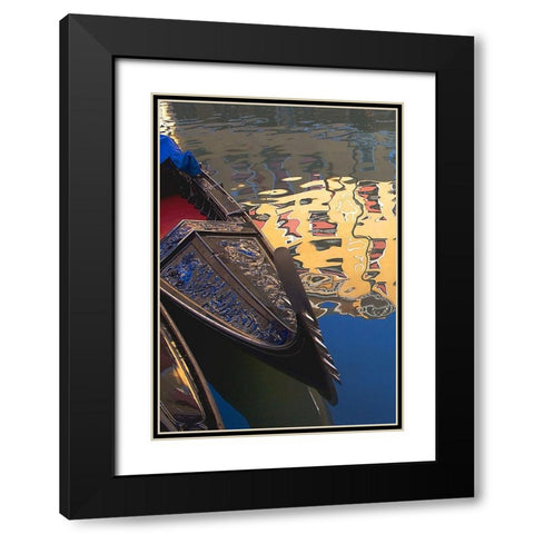 Gondolas and Reflections II Black Modern Wood Framed Art Print with Double Matting by Crane, Rita