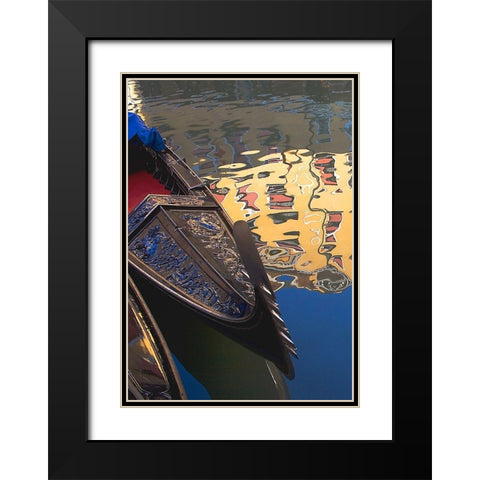 Gondolas and Reflections II Black Modern Wood Framed Art Print with Double Matting by Crane, Rita