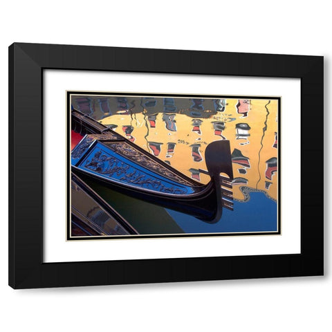 Gondolas and Reflections III Black Modern Wood Framed Art Print with Double Matting by Crane, Rita