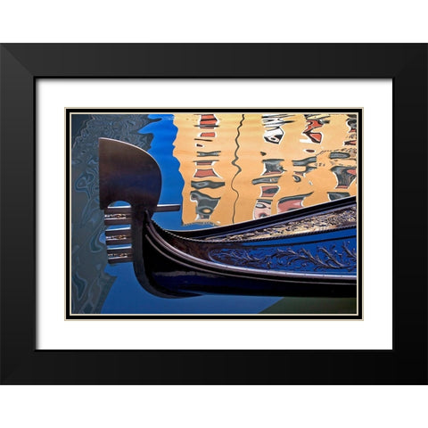 Gondolas and Reflections IV Black Modern Wood Framed Art Print with Double Matting by Crane, Rita