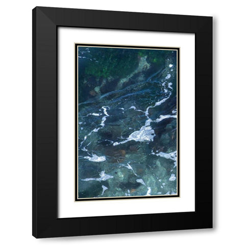 Seafoam III Black Modern Wood Framed Art Print with Double Matting by Crane, Rita
