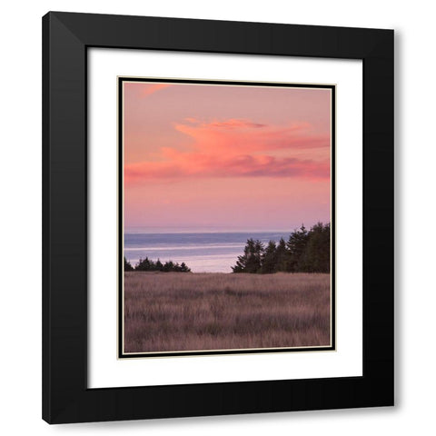 Rosy Coastal Sunset II Black Modern Wood Framed Art Print with Double Matting by Crane, Rita