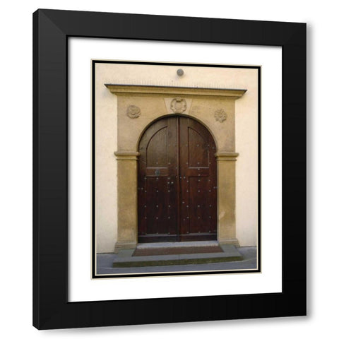 Prague Door II Black Modern Wood Framed Art Print with Double Matting by Christensen, Jim