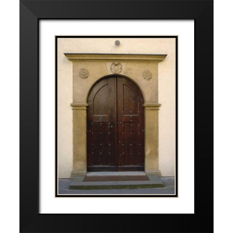 Prague Door II Black Modern Wood Framed Art Print with Double Matting by Christensen, Jim